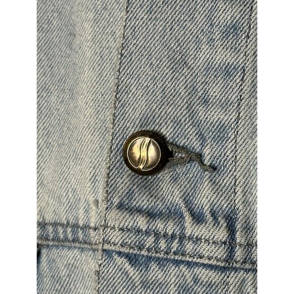 Vintage 90s Pepsi Jean Jacket Denim Blue Trucker Light Wash - Picture 3 of 5